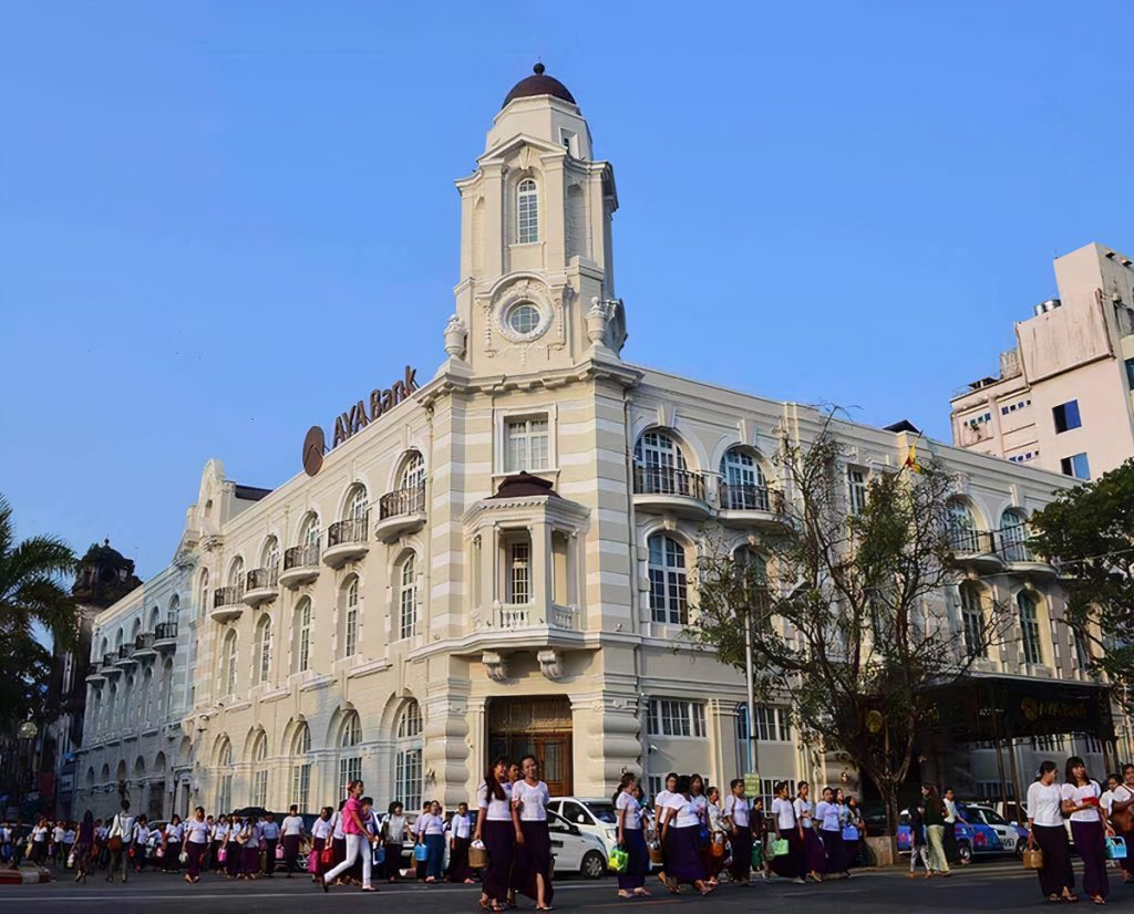 kiến trúc tòa Ngân hàng AYA ở Yangun Myanmar