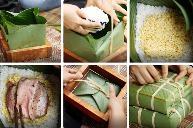Cách gói bánh chưng ngày tết cổ truyền của Việt Nam